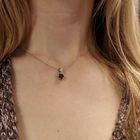 Image 6 of White gold solitaire pendant with black diamond; 1.00 ct.