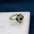 Image 2 of Gold Ring with Sapphire & Diamond; 0.02 ct; 14K; Size 17.5