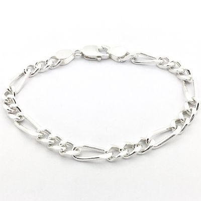 Image 1 of Silver Figaro link bracelet; Men | 21 cm