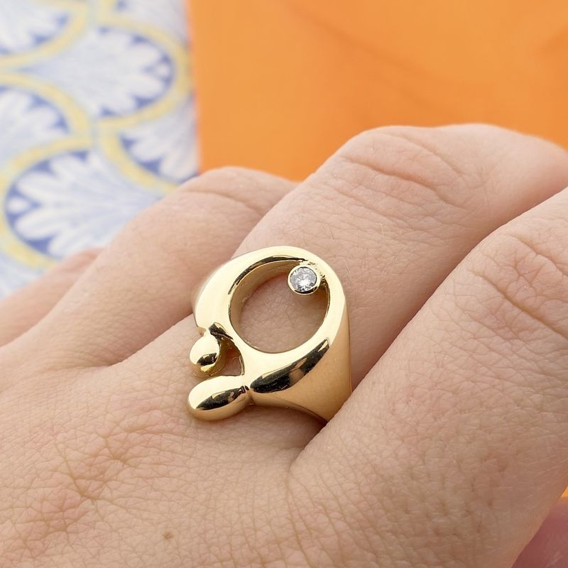 Image 7 of Gold mother-child ring with diamond; 0.06 ct.