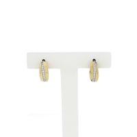Gold earrings with zirconia | Ø 14.5 mm