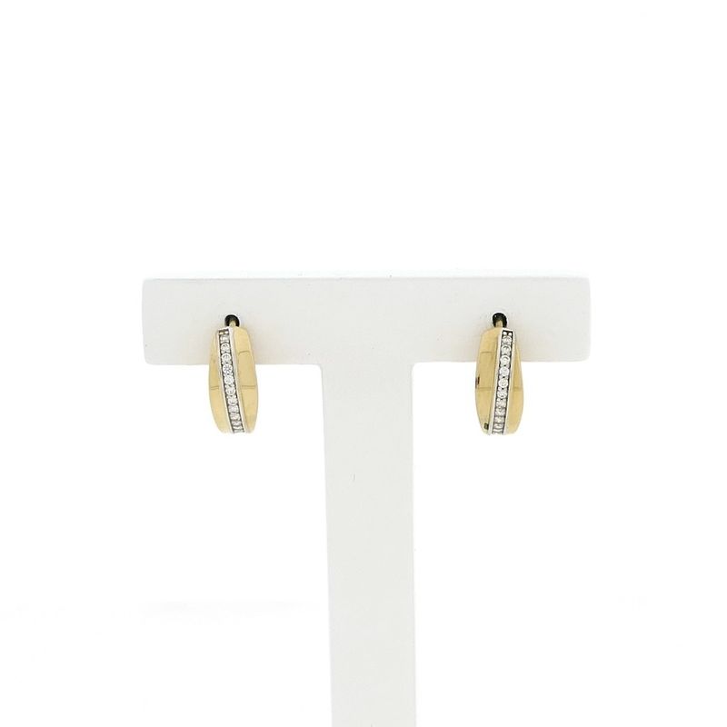 Image 1 of Gold earrings with zirconia | Ø 14.5 mm