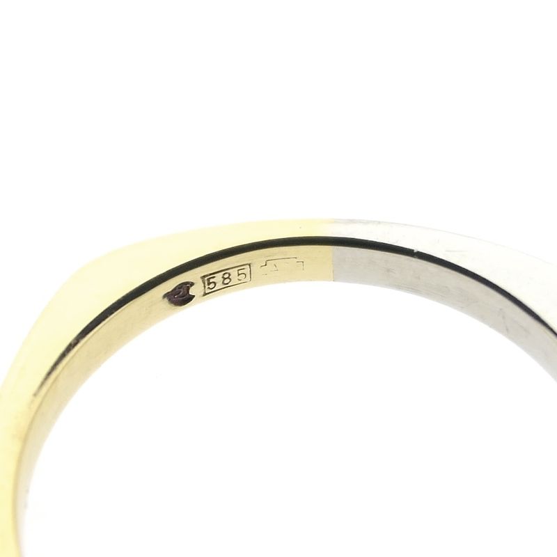 Image 5 of Two-tone gold square solitaire ring with diamond; 0.01 ct.