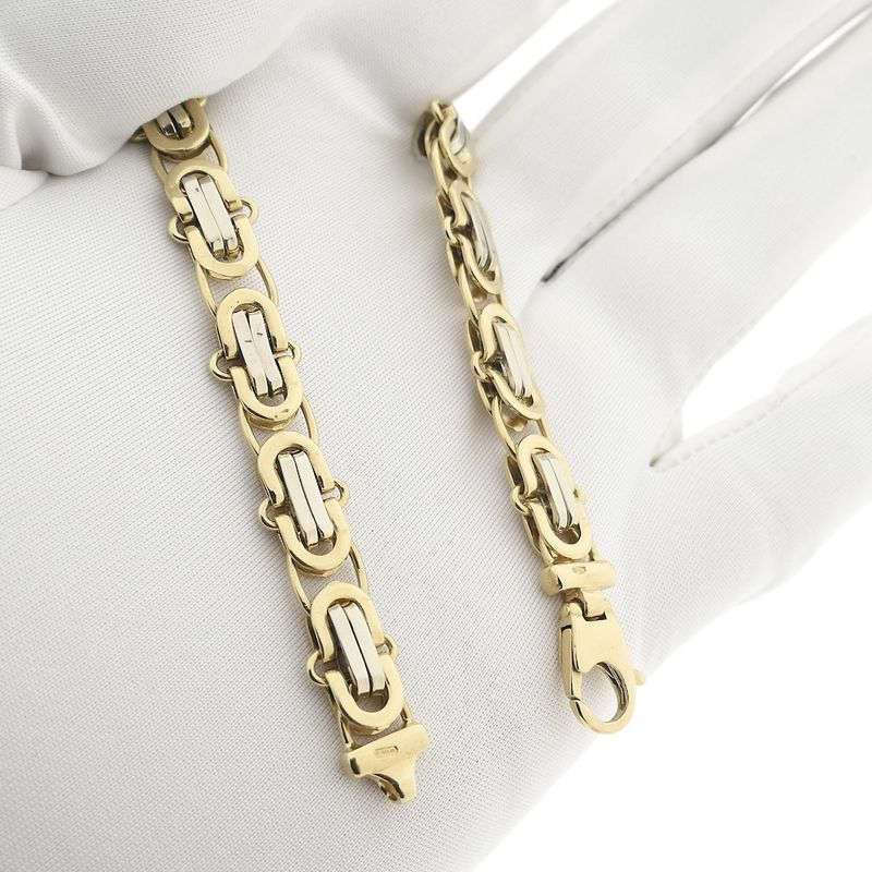 Image 9 of Two-tone gold fantasy link bracelet | 21 cm