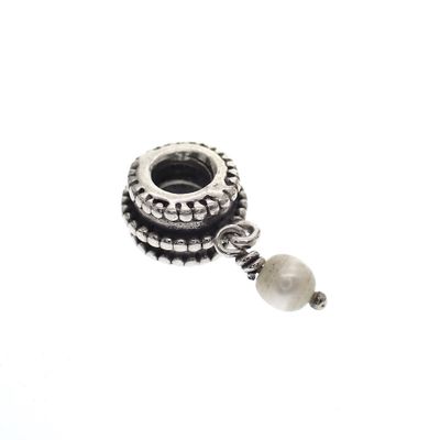Image 1 of Pandora charm; Silver; Hanging Pearl