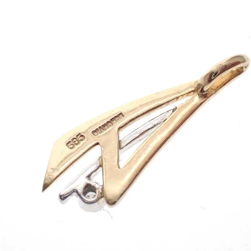 Image 5 of Two-tone gold fantasy pendant with diamond; 0.02 ct.