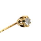 Image 3 of Gold lapel pin with diamond; approx. 0.10 ct.