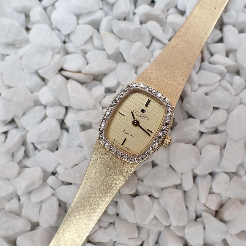 Image 10 of Bonard Geneva; 14k gold ladies' watch with diamonds