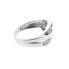 Image 5 of Wide silver crossover ring with zirconia