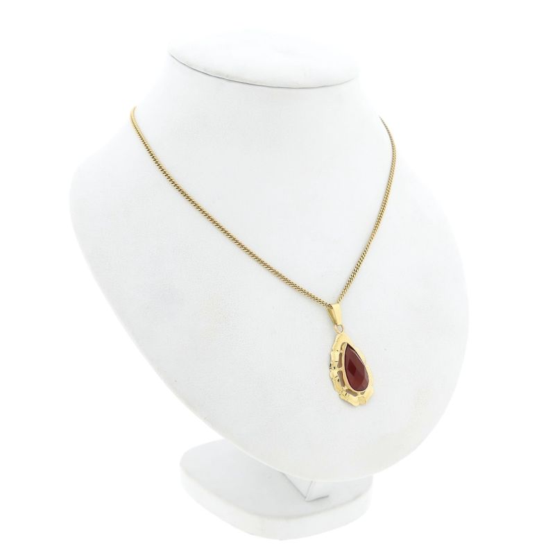 Image 4 of Vintage gold pendant with carnelian