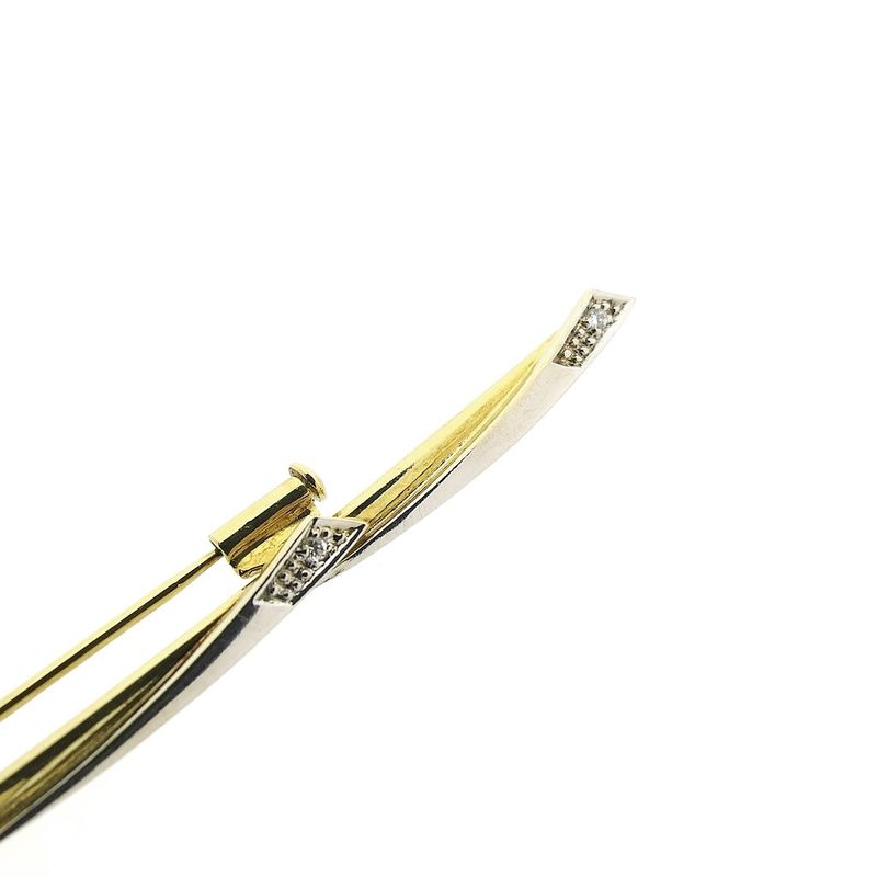 Image 8 of Two-tone gold brooch with diamonds