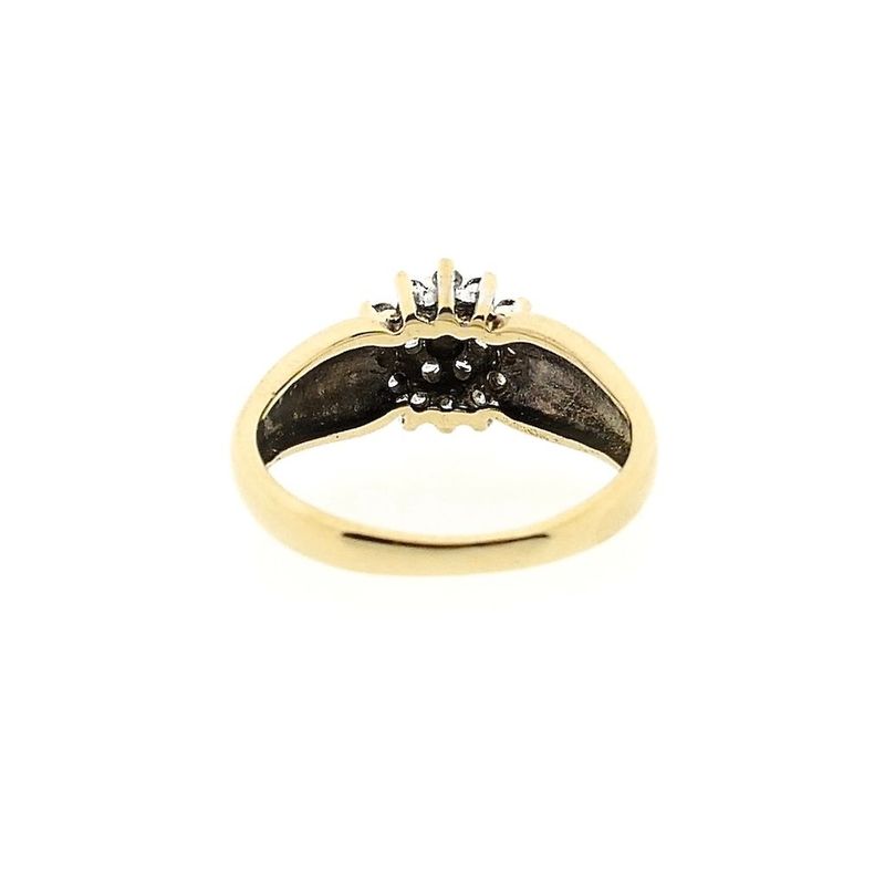 Image 4 of Gold entourage ring with diamonds; 0.18 ct.