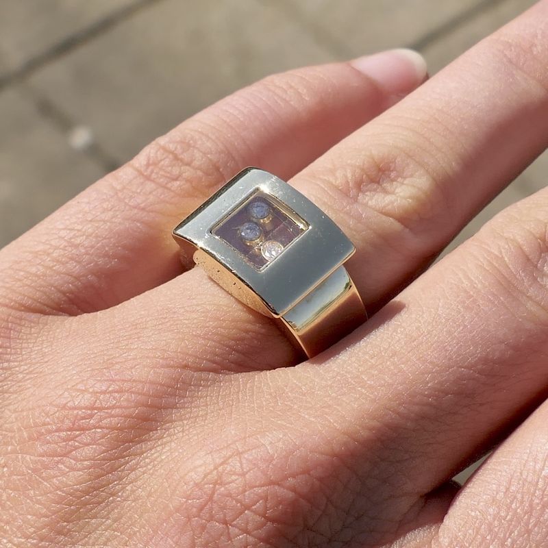 Image 8 of Chopard gold Happy Diamonds ring with diamonds; 0.12 ct.