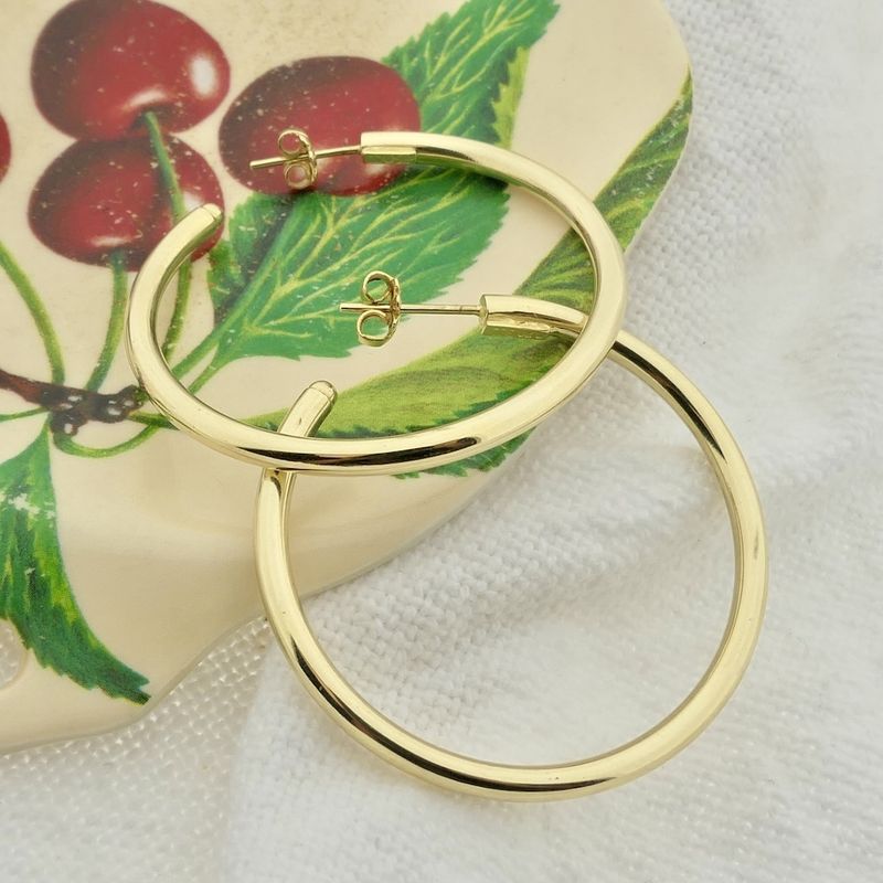 Image 6 of Vintage gold earrings; Ø 48.0 mm