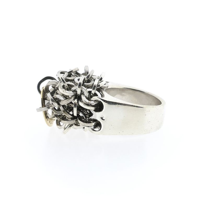 Image 5 of Silver ring with an 18-karat gold circle; Pianegonda