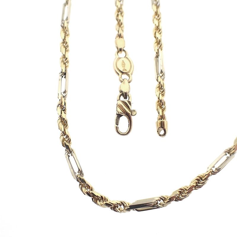 Image 3 of Two-tone gold Figarope link chain; Cento Group