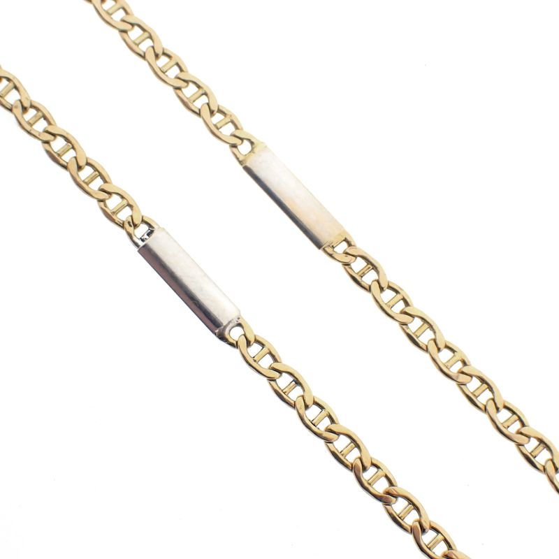 Image 3 of Two-tone gold navy link necklace | 51 cm