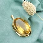 Image 2 of Gold pendant with synthetic gemstone