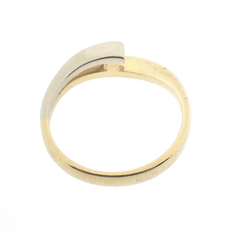 Image 7 of Two-tone gold subtle ring with diamond; 0.04 ct.