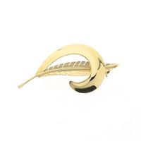 Gold feather brooch