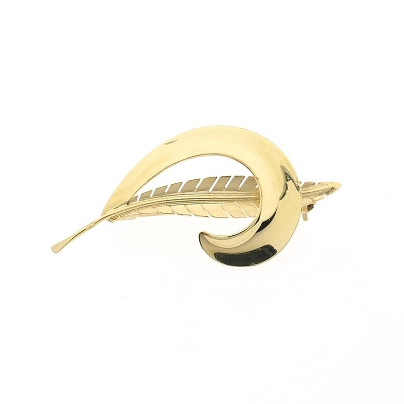 Image 1 of Gold feather brooch