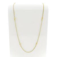 Gold long S-link necklace with love knots