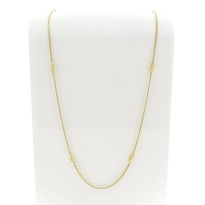 Image 1 of Gold long S-link necklace with love knots
