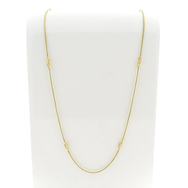 Image 1 of Gold long S-link necklace with love knots