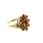 Image 4 of Gold entourage ring with red coral | Vintage