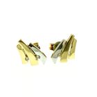 Image 1 of Bicolor gold stud earrings with zirconia