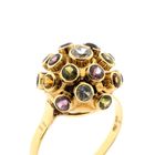Image 3 of Gold Sputnik ring with a mix of gemstones