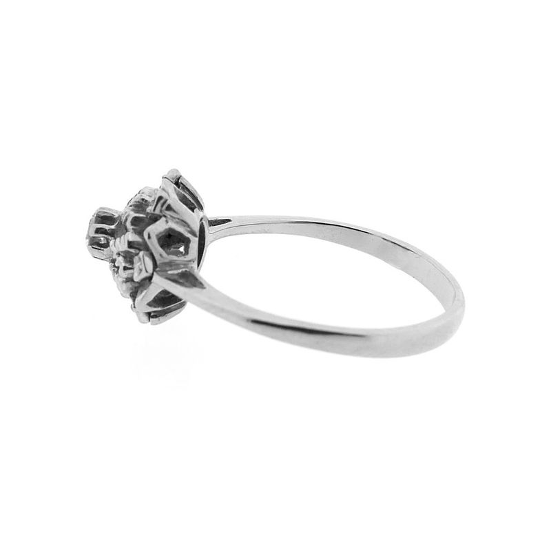 Image 7 of Antique white gold entourage ring with 0.10 ct diamond.