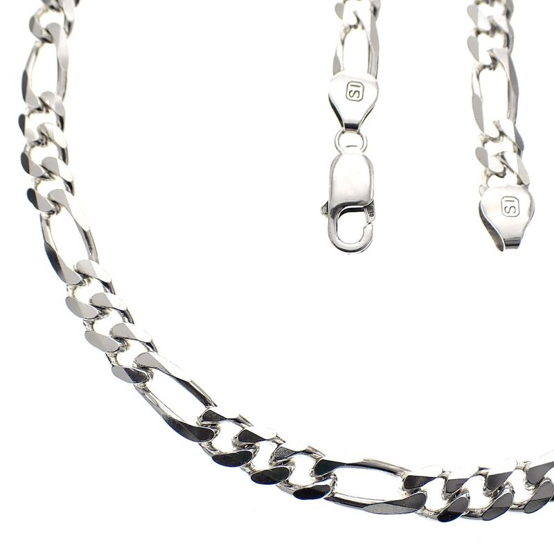 Image 3 of Silver chain; figaro link | 46 cm