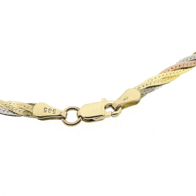 Image 3 of Tricolor gold link bracelet | 19 cm
