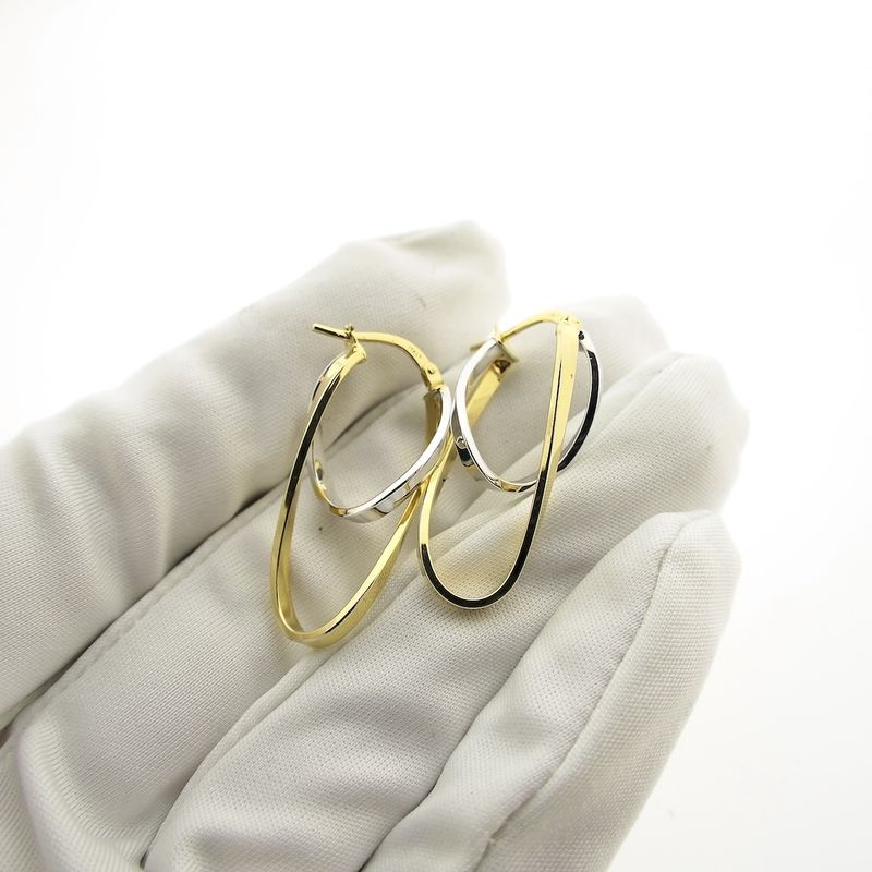 Image 4 of 9Kt. Bicolor earrings