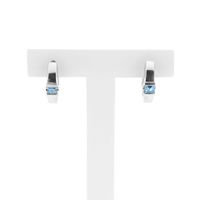 White Gold Earrings with Topaz; Ø 13.8 mm