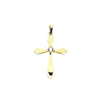 Gold cross pendant with zirconia