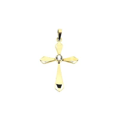 Image 1 of Gold cross pendant with zirconia