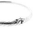 Image 4 of Silver slave bracelet with pattern; Size M/L