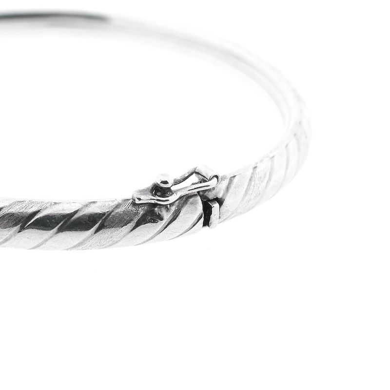 Image 4 of Silver slave bracelet with pattern; Size M/L
