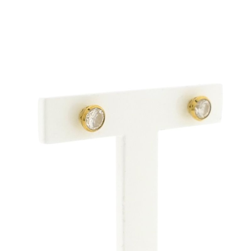Image 3 of Gold stud earrings with zirconia