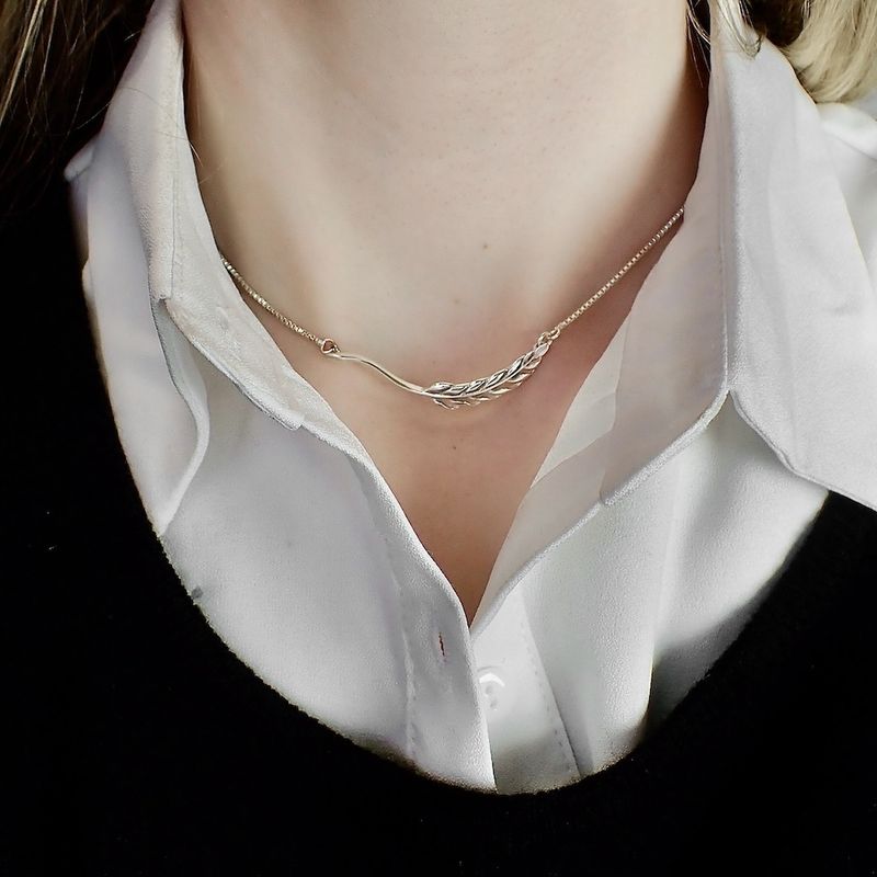 Image 3 of Silver necklace with fixed pendant | 39 cm