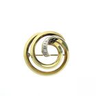 Image 1 of Vintage gold brooch with diamond; 0.14 ct.