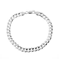 Silver flat gourmet link bracelet | 21 cm