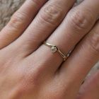 Image 4 of Gold V-shaped ring with zirconia