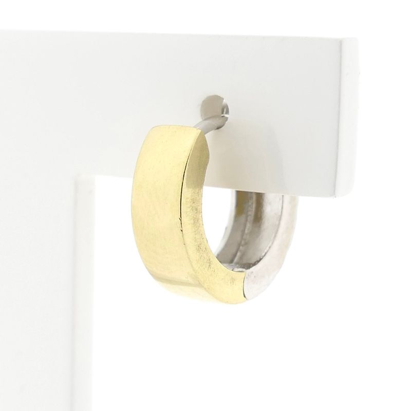 Image 5 of Bicolor Gold Hoop Earrings; Ø 12.9