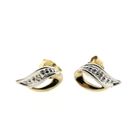 Image 5 of Bicolor gold stud earrings with diamonds