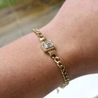 Image 7 of Gold gourmet link bracelet with zirconia | 19 cm - 21 cm