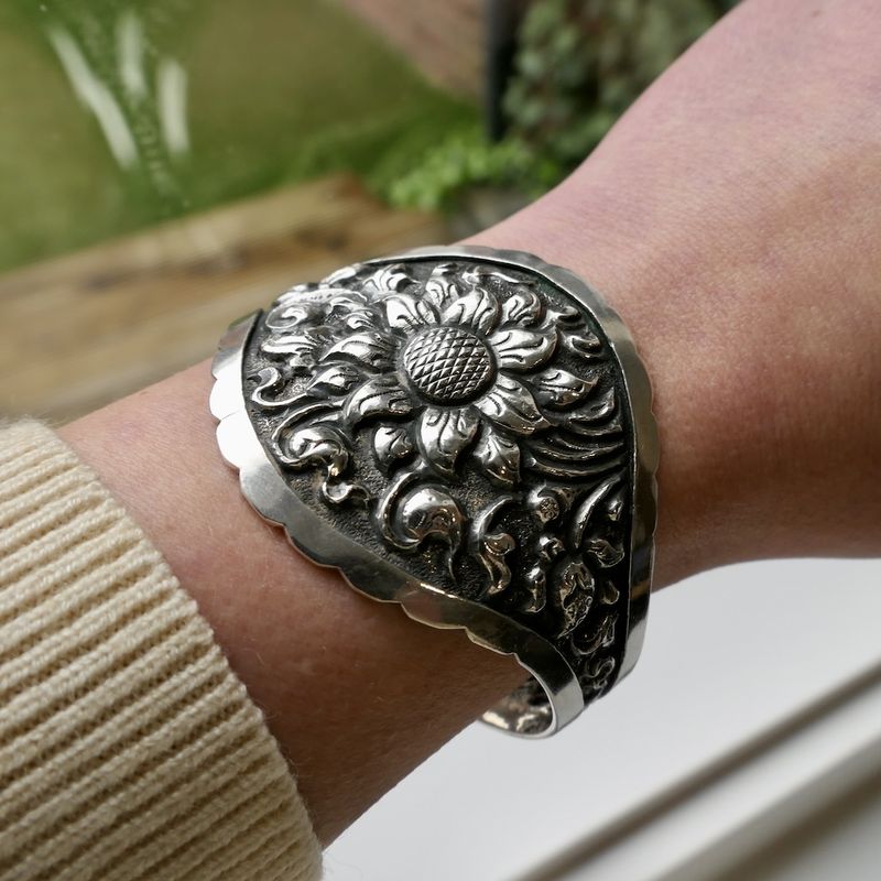 Image 10 of Silver Art Nouveau bracelet | Ø 68.5 mm