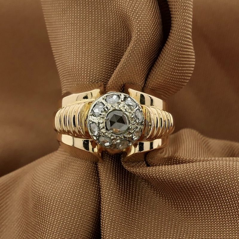 Image 2 of Rose gold entourage ring with diamonds; 0.25 ct.